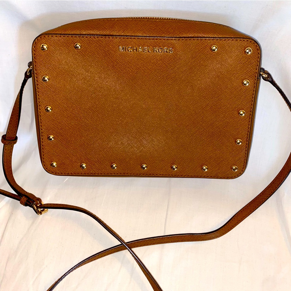 MICHAEL Michael Kors Leather Jet Set East West Crossbody Saffiano Leather